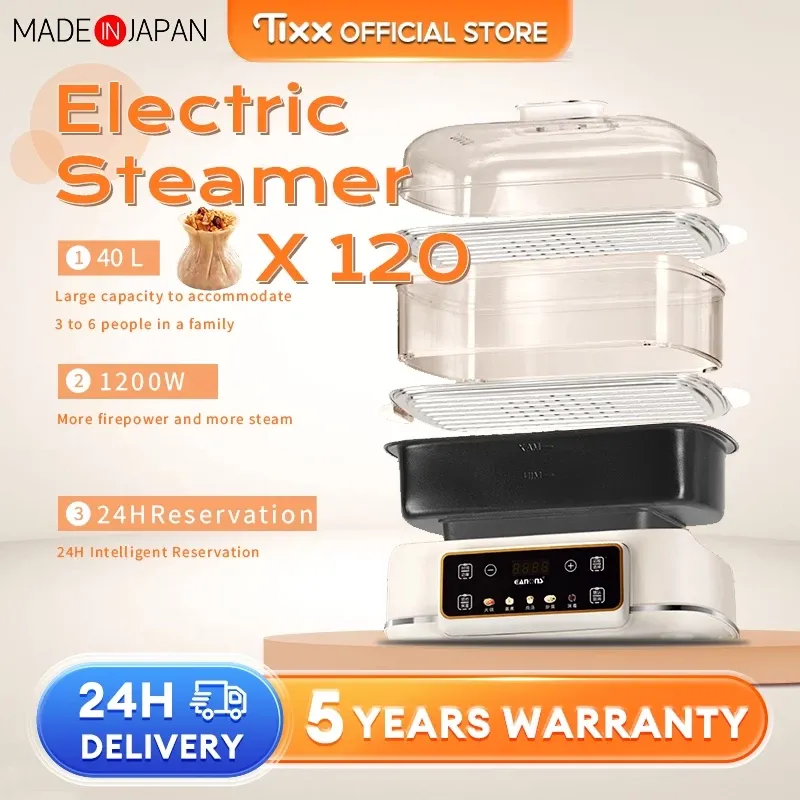 Tixx 40L electric food steamer for a siomai business