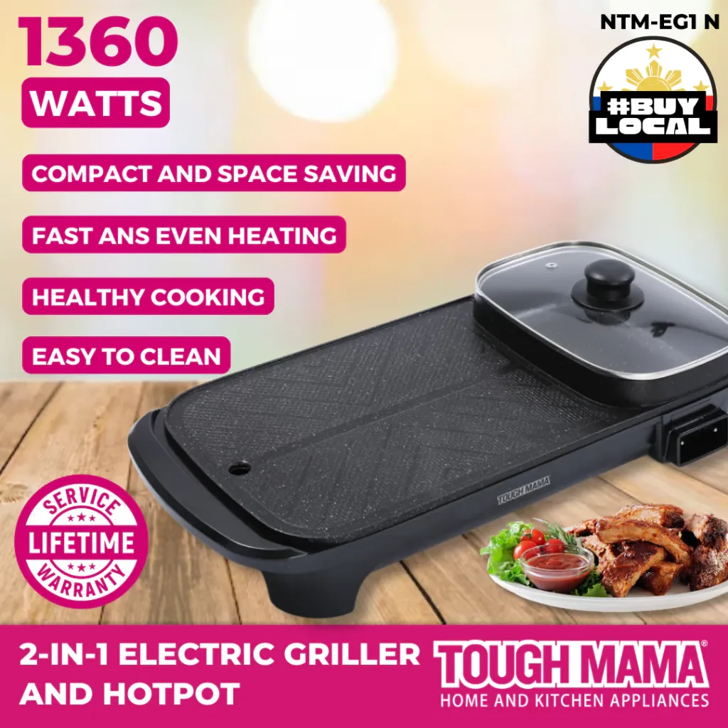 Tough Mama NTM-EG1 2-in-1 Griller and Hotpot electric griller