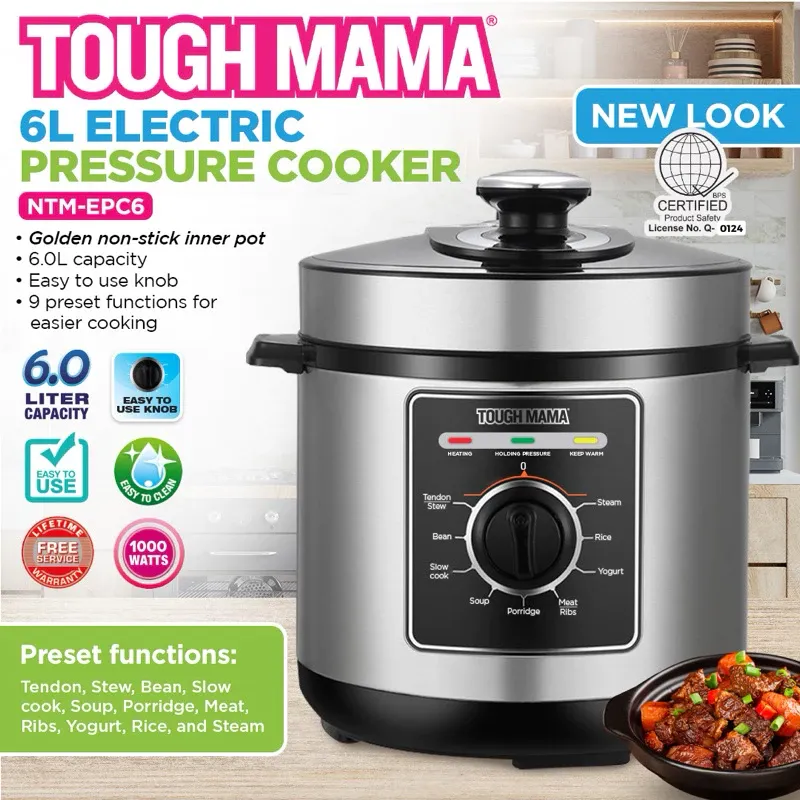 Tough Mama NTM-EPC6 9-in-1 electric pressure cooker with LED display