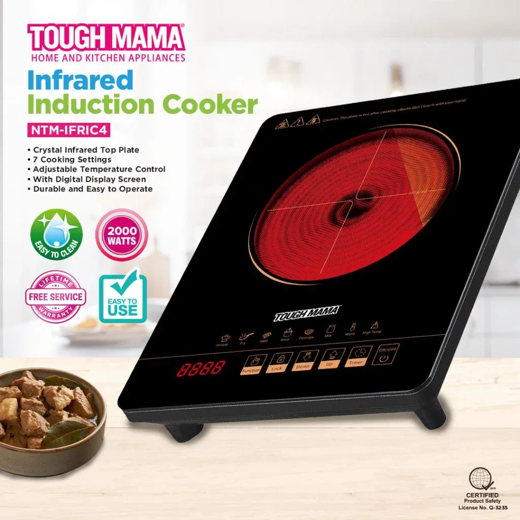 Tough Mama NTM-IFRIC4 black infrared induction cooker with digital touch panel