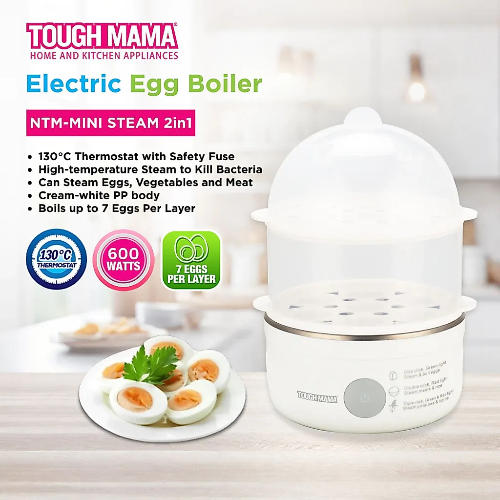 Tough Mama NTM-MINI 2-in-1 egg boiler and food steamer