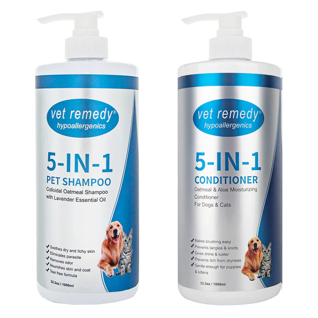 Vet Remedy 5-in-1 (Shampoo/Conditioner), Anti-Itch, Parasite and Odor, 1 Liter
