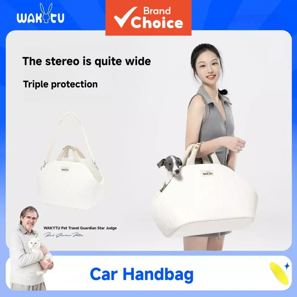 Wakytu Travel Cat Carrier Bag, Portable Crossbody Bag for Small and Medium Cats and Dogs