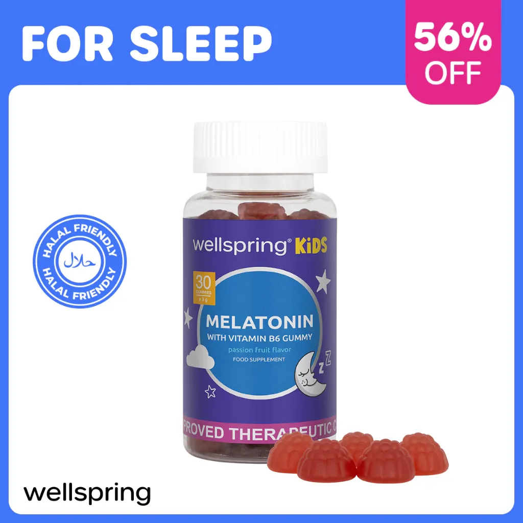 Wellspring kids melatonin sleep gummies bottle, front view