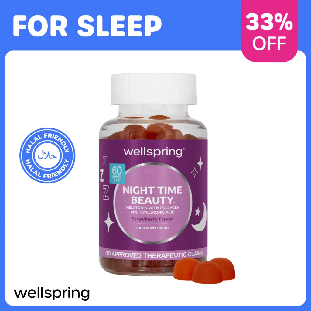 Wellspring Night Time Beauty melatonin collagen gummies bottle
