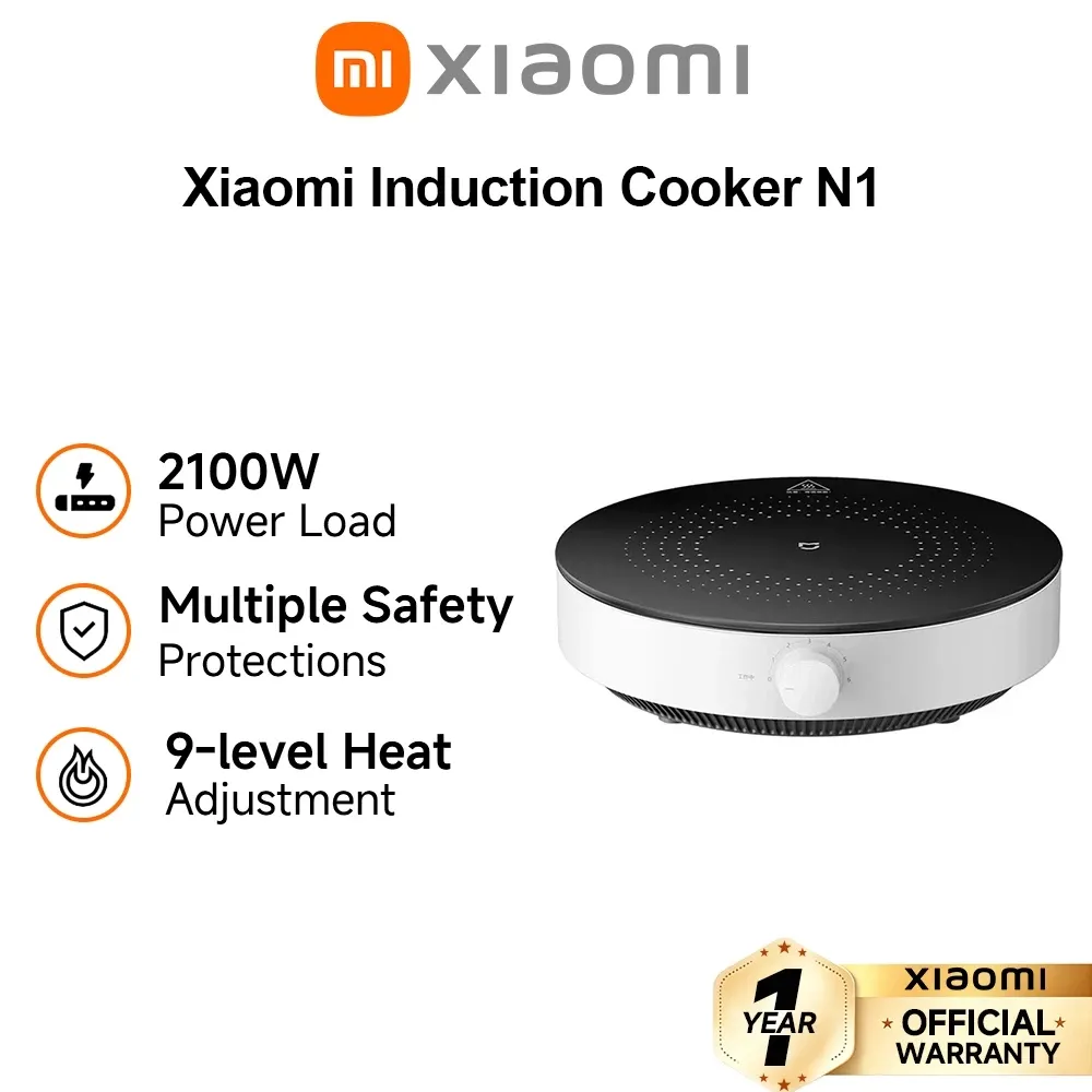 Xiaomi N1 induction cooker with a black glass top and control panel