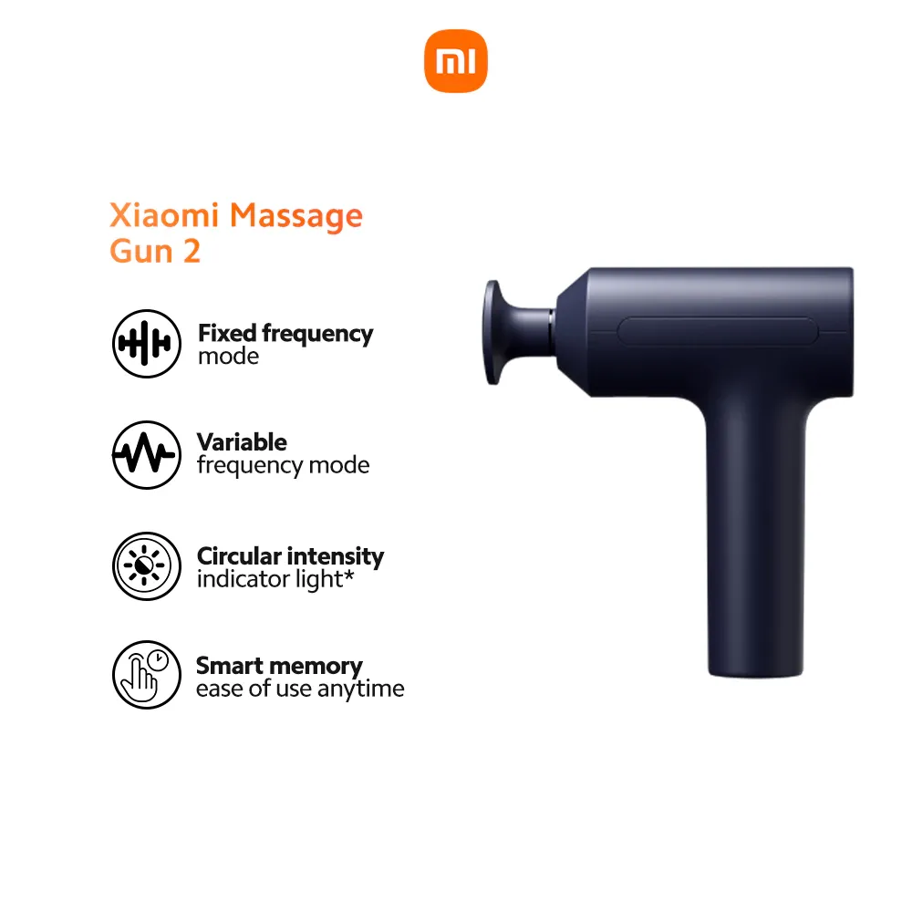 Xiaomi Massage Gun 2 handheld percussion massage gun with round indicator light ring, front view