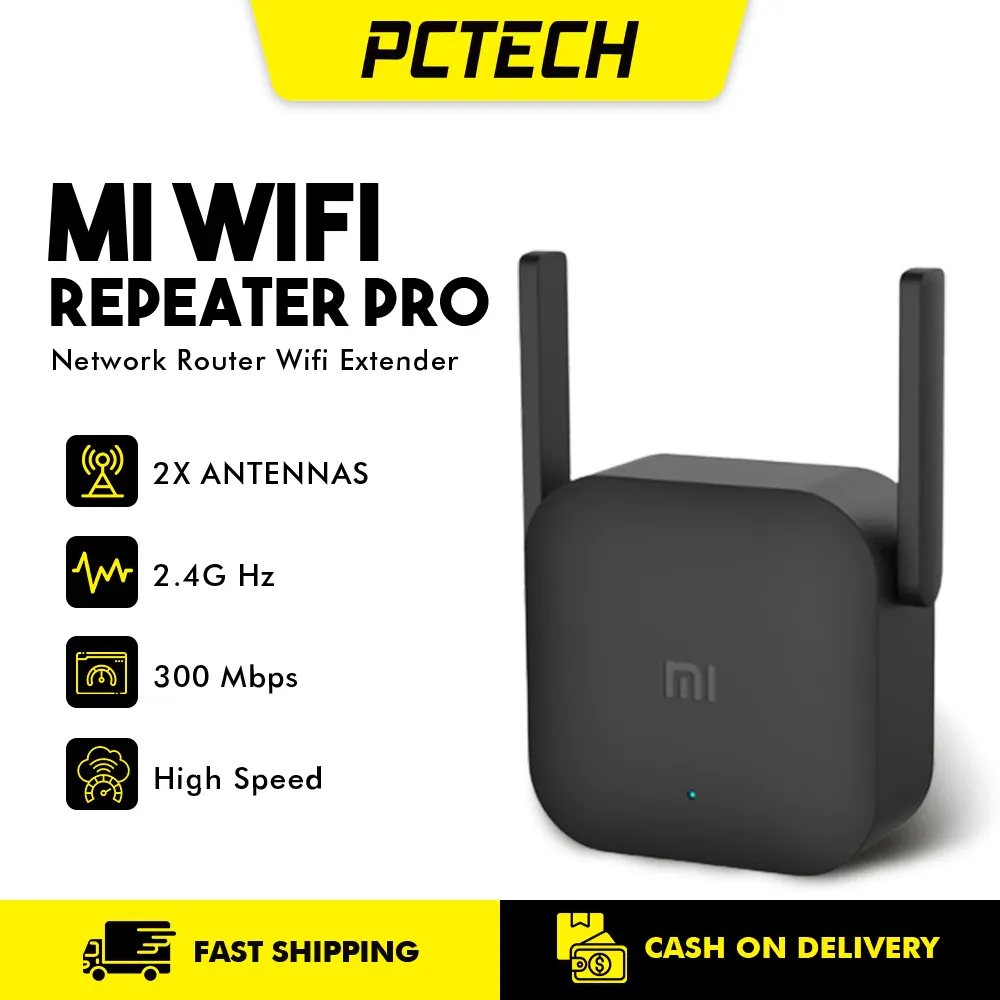 Xiaomi Mi Wi-Fi Range Extender Pro, small white wall-plug repeater with two external antennas