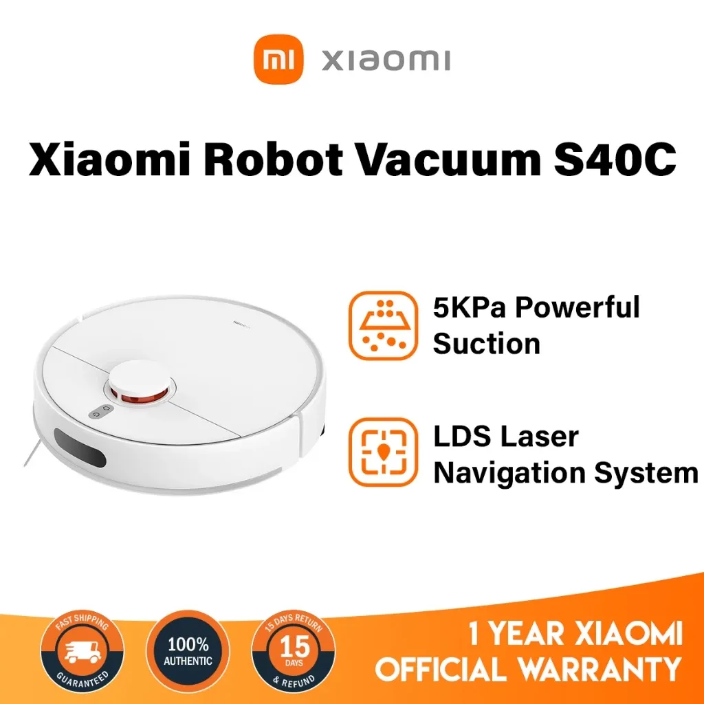 Xiaomi Robot Vacuum S40C white robot vacuum with laser turret
