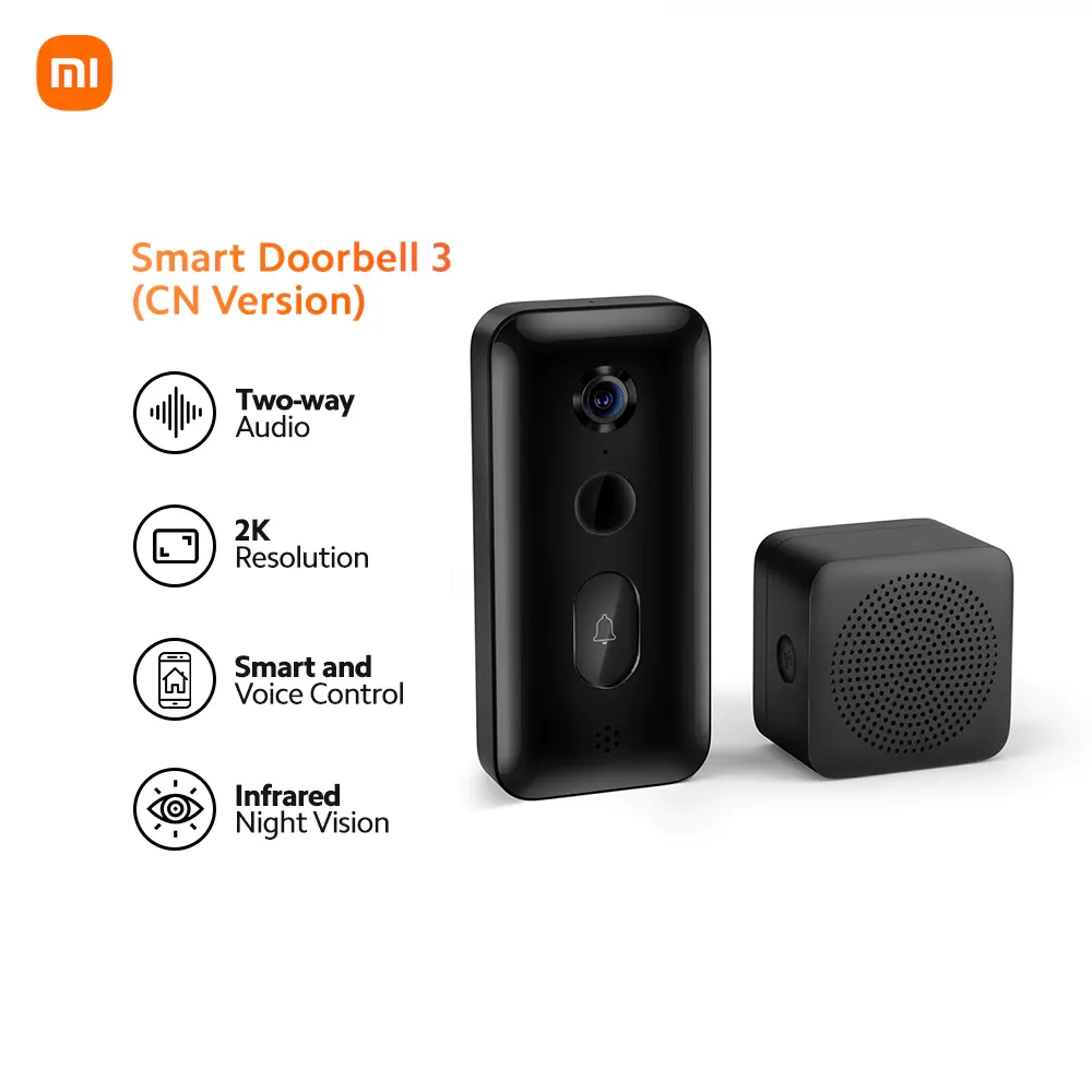 Xiaomi Smart Video Doorbell 3 1080p wide-angle doorbell, front view