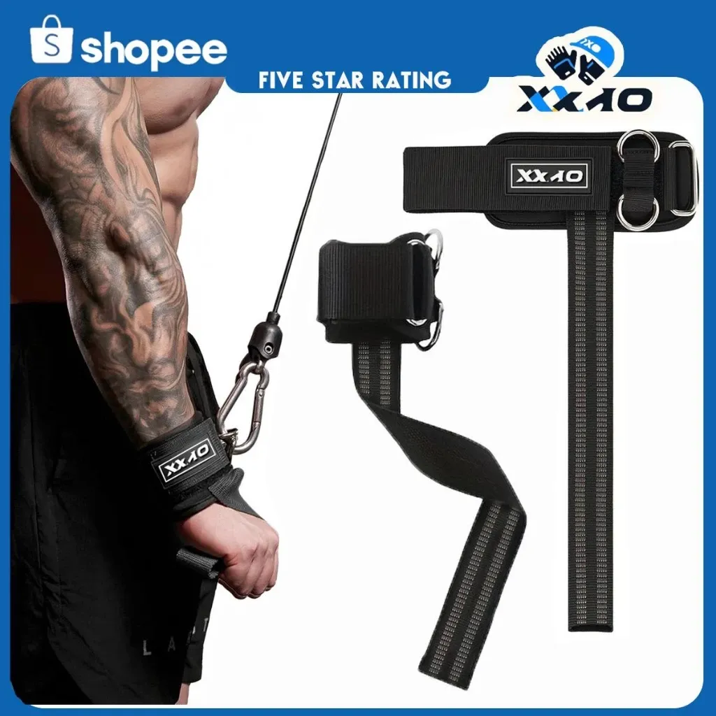 XXAO non-slip D-ring wrist straps for cable workouts, pair