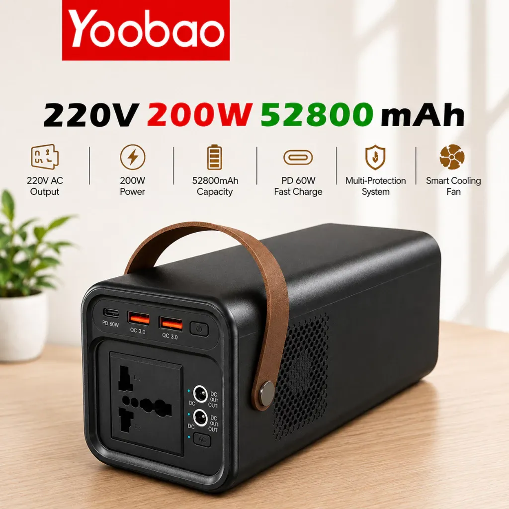 Yoobao EN200W portable power station with AC outlet and USB-C PD port