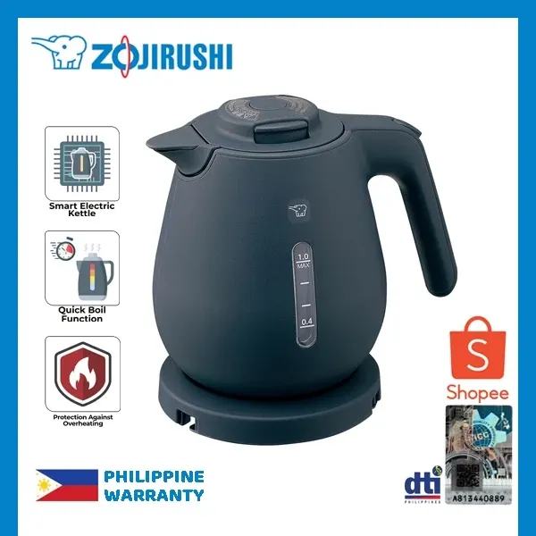 Zojirushi CK-DAQ10 1.0L electric kettle in white with hinged lid